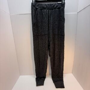 Aerie Womens Grey Marl Knit Jogger Sweatpants Elastic Waist Pockets Size S